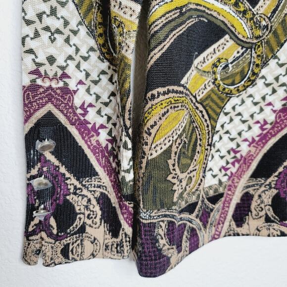 CHICO'S Mixed Neutral Paisley Mock Neck Sweater Perfect Layering Piece, NWOT - Picture 5 of 9